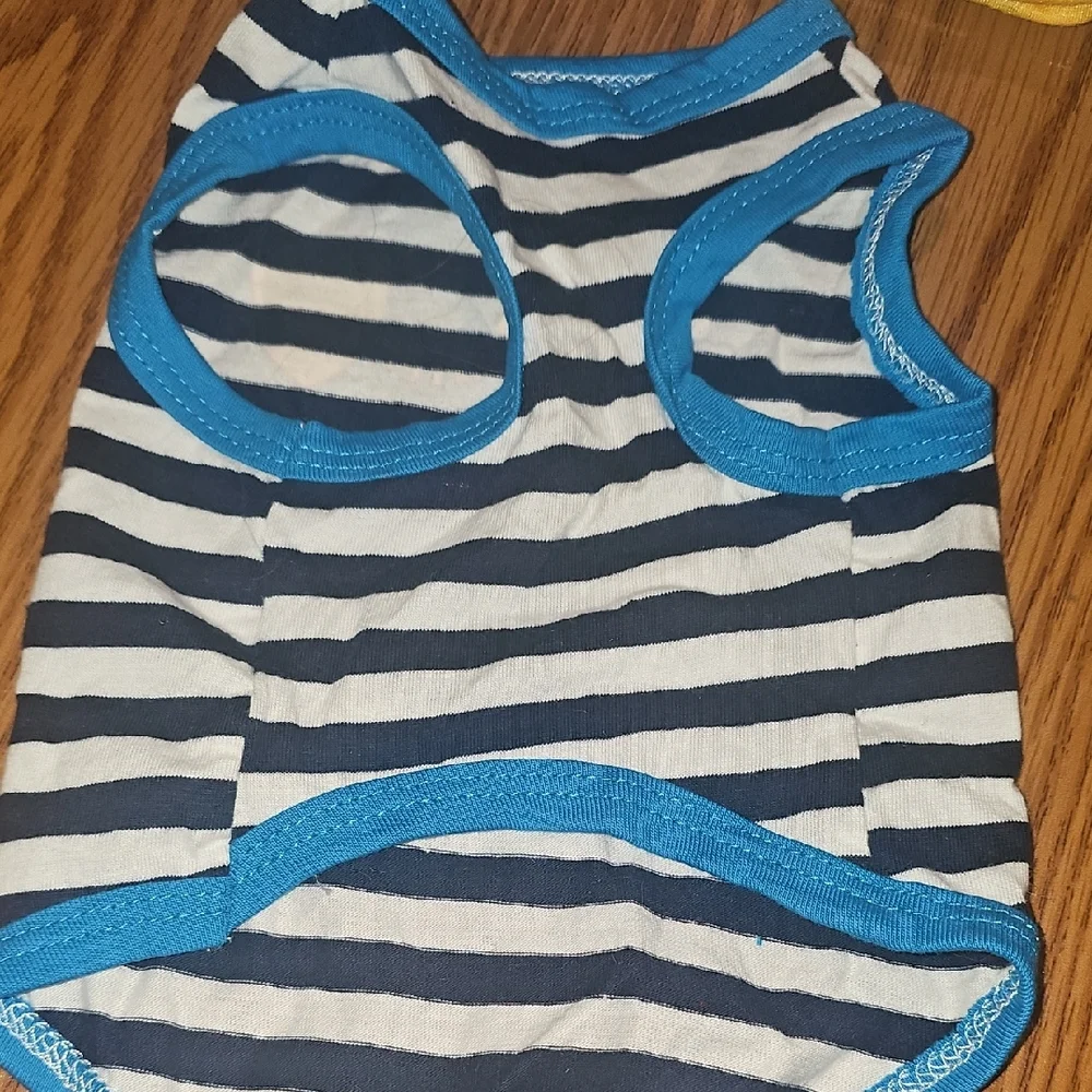 Striped Dog Shirt with Nautical Print Size Small